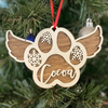 Pet Memorial Ornament, Paw with Wings Christmas Ornament, Shiplap Paw Ornament, Pet Angel Paw Ornament, Personalized Wood Ornament